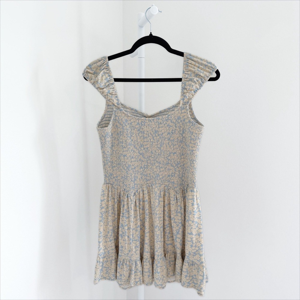 Urban Outfitters Smocked Mini Dress Size Large (NEW) Preppy Coquette - Picture 6 of 7